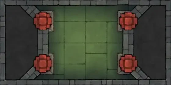 Fox Spirit’s Island Palace - Modular Dungeon Tileset Battlemap - red floral rug stone border - Digital, Foundry VTT,