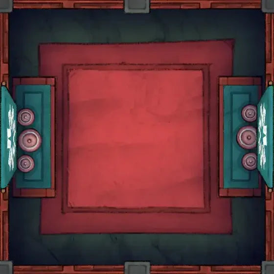 Fox Spirit’s Island Palace - Modular Dungeon Tileset Battlemap - red square rug green purple - Digital, Foundry VTT,