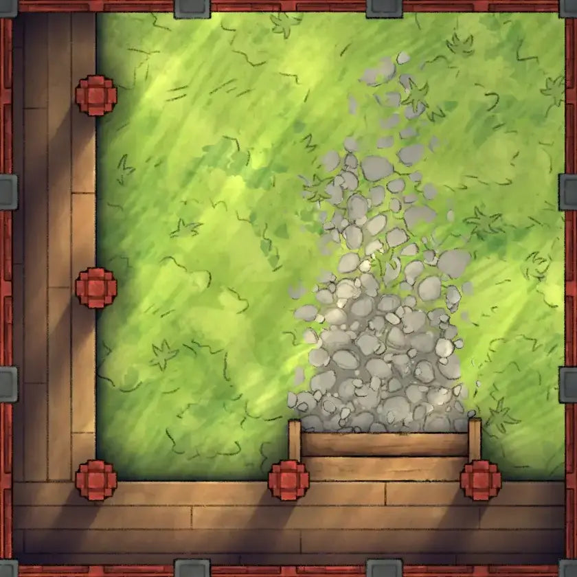 Fox Spirit’s Island Palace - Modular Dungeon Tileset Battlemap - stone pathway garden mat red - Digital, Foundry VTT,