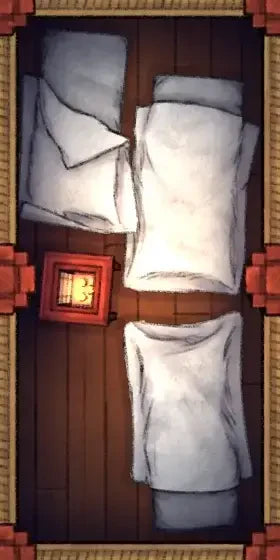 Fox Spirit’s Island Palace - Modular Dungeon Tileset Battlemap - wooden bed frame white bedding - Digital, Foundry VTT,
