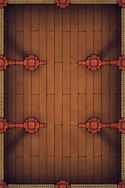 Fox Spirit’s Island Palace - Modular Dungeon Tileset Battlemap - wooden floor red brick accents - Digital, Foundry VTT,