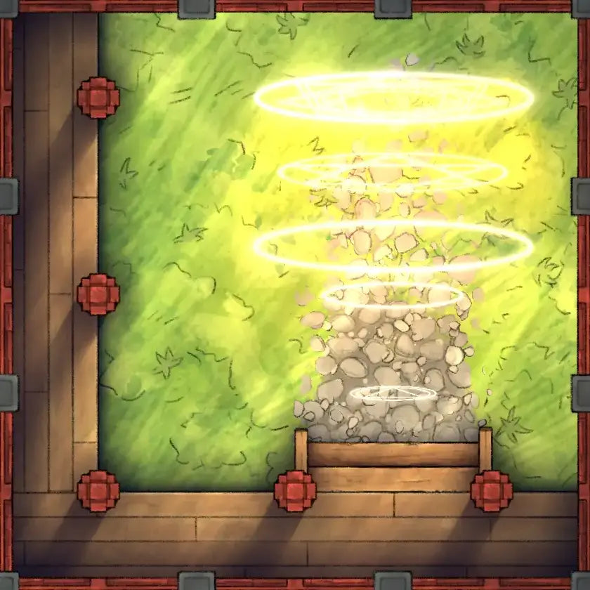 Fox Spirit’s Island Palace - Modular Dungeon Tileset Battlemap - yellow spiral light-up fountain water - Digital,
