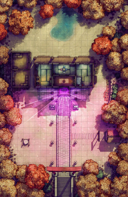 Hakurei Shrine Battlemap - japanese estate map - Digital, Foundry VTT, Print