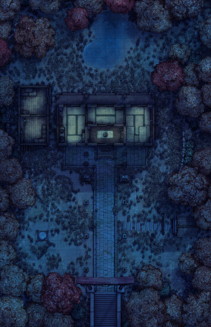 Hakurei Shrine Battlemap - overhead view japanese-style - Digital, Foundry VTT, Print