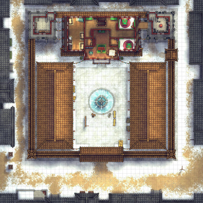 Imperial Caravanserai Post Station & Inn Battlemap - elaborate asian palace complex - Digital, Foundry VTT, Print
