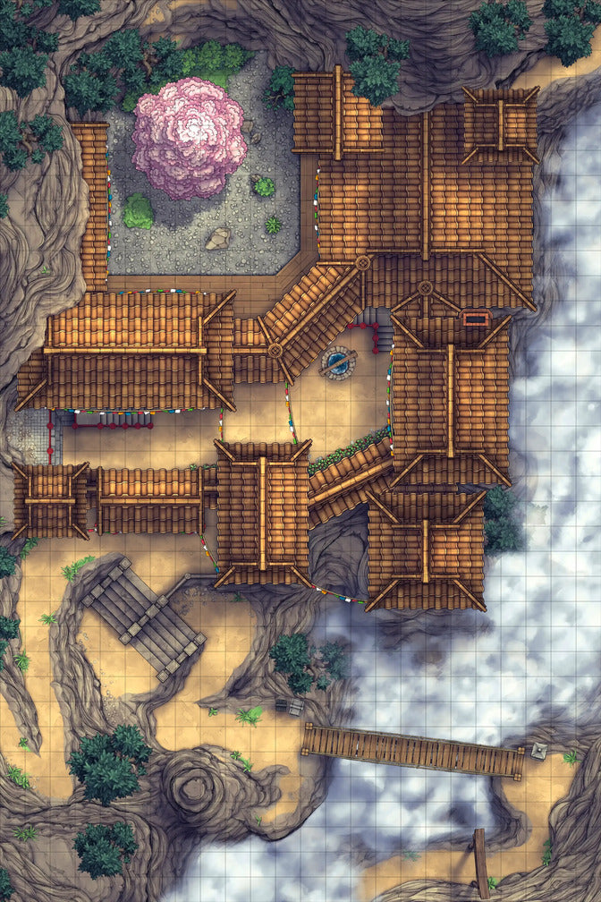 Iron Gate Monk Monastery | D&D Battlemap | DnDungeon