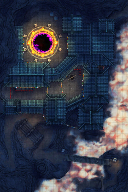 Iron Gate Monk Monastery Battlemap - fantasy battle map - Digital, Foundry VTT, Print