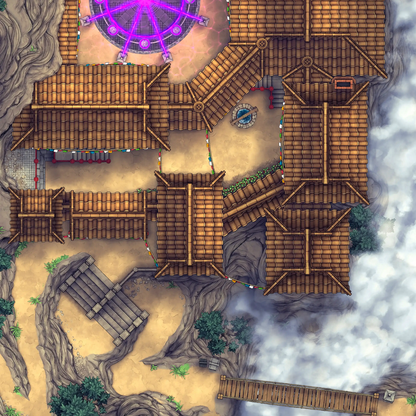 Iron Gate Monk Monastery Battlemap - fantasy temple complex - Digital, Foundry VTT, Print