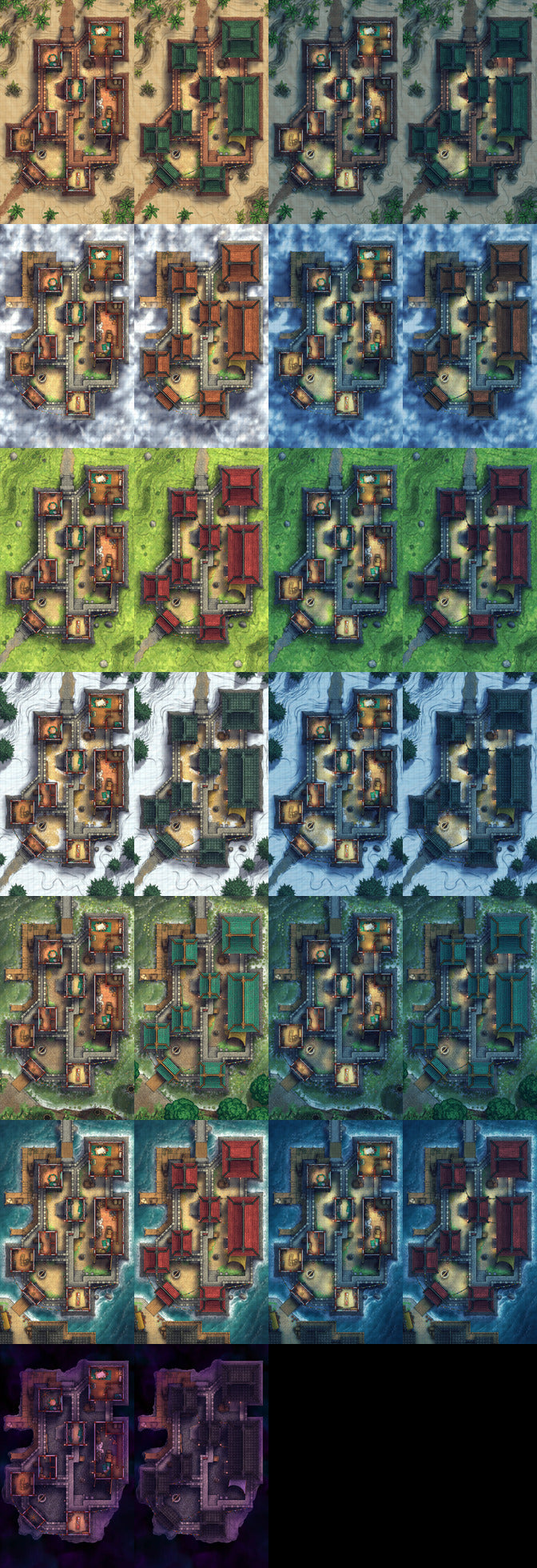 Mega Asian City Bundle Battlemap - 1980s-style pixelated video game character - Digital, Foundry VTT, Print