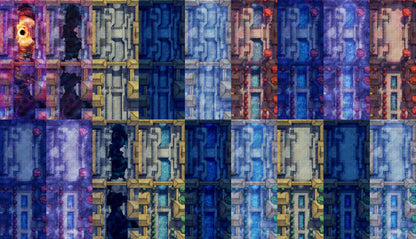 Mega Asian City Bundle Battlemap - blue purple abstract patterned fabric - Digital, Foundry VTT, Print