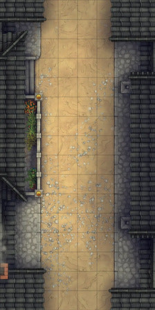 Modular Japanese Alleys & Streets Tileset Battlemap - narrow cobblestone street - Digital, Foundry VTT, Print