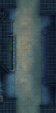 Modular Japanese Alleys & Streets Tileset Battlemap - narrow cobblestone city street - Digital, Foundry VTT, Print