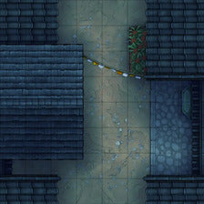 Modular Japanese Alleys & Streets Tileset Battlemap - overhead view cobblestone alleyway - Digital, Foundry VTT, Print