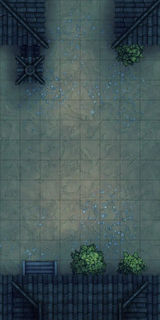 Modular Japanese Alleys & Streets Tileset Battlemap - overhead view tiled courtyard - Digital, Foundry VTT, Print