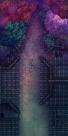 Modular Japanese Alleys & Streets Tileset Battlemap - overhead view fantasy city street - Digital, Foundry VTT, Print