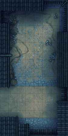 Modular Japanese Alleys & Streets Tileset Battlemap - overhead view tiled courtyard - Digital, Foundry VTT, Print