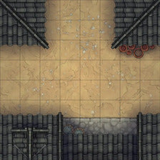 Modular Japanese Alleys & Streets Tileset Battlemap - overhead view tiled courtyard - Digital, Foundry VTT, Print