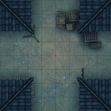 Modular Japanese Alleys & Streets Tileset Battlemap - overhead view tiled street - Digital, Foundry VTT, Print