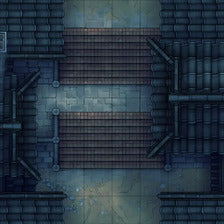 Modular Japanese Alleys & Streets Tileset Battlemap - rooftop battle map - Digital, Foundry VTT, Print