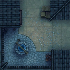 Modular Japanese Alleys & Streets Tileset Battlemap - stone water - Digital, Foundry VTT, Print