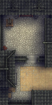 Modular Japanese Alleys & Streets Tileset Battlemap - top-down dungeon map - Digital, Foundry VTT, Print