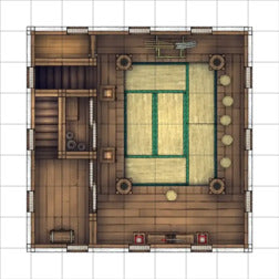 Modular Japanese Castle Interiors Battlemap - wooden dojo floorplan - Digital, Foundry VTT, Print