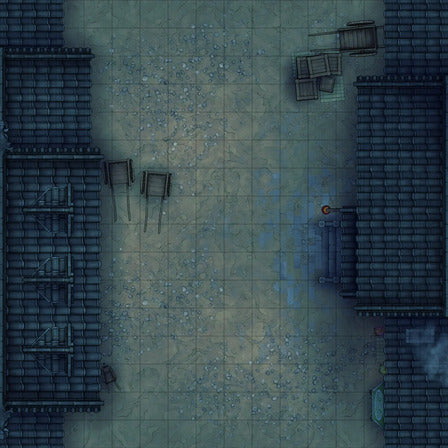 Modular Japanese City Streets Tileset Battlemap - overhead view cobblestone street - Digital, Foundry VTT, Print