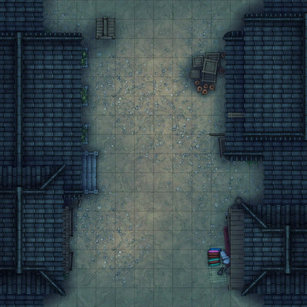 Modular Japanese City Streets Tileset Battlemap - overhead view town square - Digital, Foundry VTT, Print