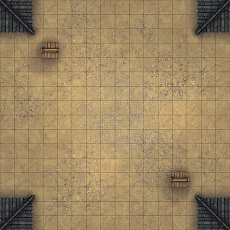 Modular Japanese City Streets Tileset Battlemap - square grid battle map - Digital, Foundry VTT, Print