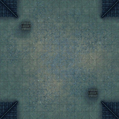 Modular Japanese City Streets Tileset Battlemap - square tiled battle map - Digital, Foundry VTT, Print