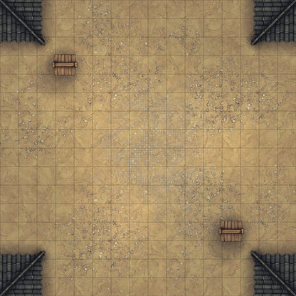 Modular Japanese City Streets Tileset Battlemap - square tiled battle map - Digital, Foundry VTT, Print