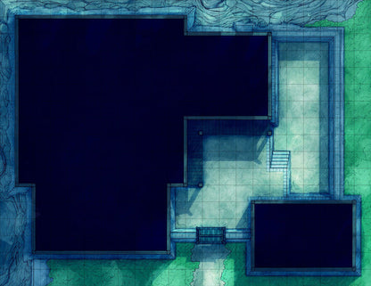 Modular Ninja Dojo & Japanese Room Tileset Battlemap - blueprint stone - Digital, Foundry VTT, Print