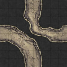 Modular Thousand-Statue Caves Tileset Battlemap - cave intersection battle map - Digital, Foundry VTT, Print