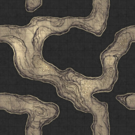 Modular Thousand-Statue Caves Tileset Battlemap - cave map - Digital, Foundry VTT, Print