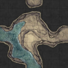 Modular Thousand-Statue Caves Tileset Battlemap - cave map river - Digital, Foundry VTT, Print