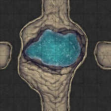 Modular Thousand-Statue Caves Tileset Battlemap - cavern pool blue water - Digital, Foundry VTT, Print