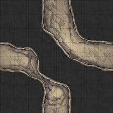 Modular Thousand-Statue Caves Tileset Battlemap - crossroads dungeon map - Digital, Foundry VTT, Print