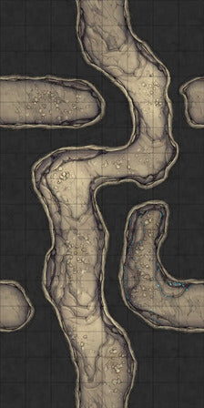 Modular Thousand-Statue Caves Tileset Battlemap - dungeon map corridors - Digital, Foundry VTT, Print
