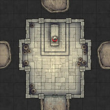 Modular Thousand-Statue Caves Tileset Battlemap - elevated stone sarcophagus - Digital, Foundry VTT, Print