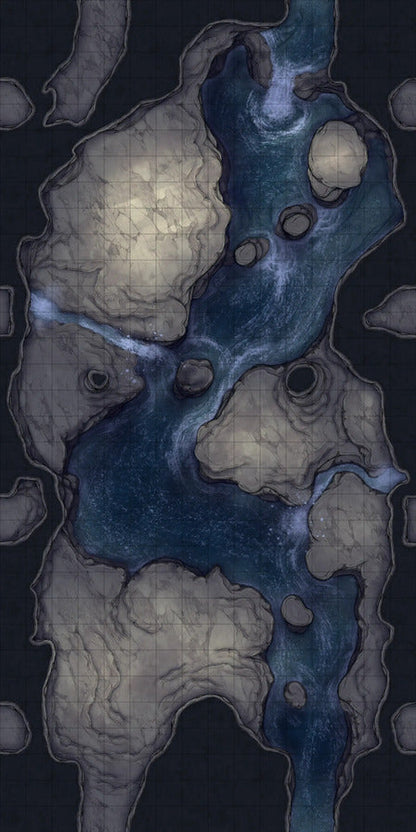 Modular Thousand-Statue Caves Tileset Battlemap - fantasy cave map - Digital, Foundry VTT, Print