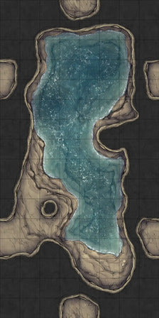 Modular Thousand-Statue Caves Tileset Battlemap - water-filled cavern map - Digital, Foundry VTT, Print