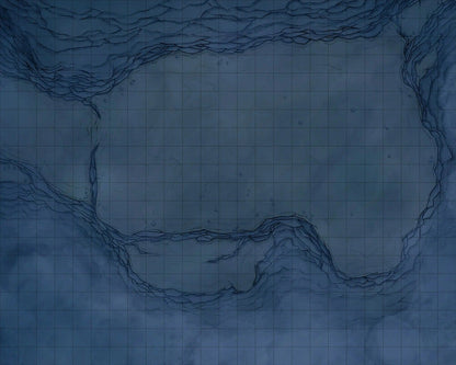 Mountain Monk Monastery Battlemap - abstract blue-toned landscape - Digital, Foundry VTT, Print