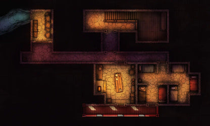 Mountain Monk Monastery Battlemap - dungeon map multiple rooms - Digital, Foundry VTT, Print