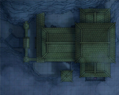 Mountain Monk Monastery Battlemap - overhead view complex - Digital, Foundry VTT, Print
