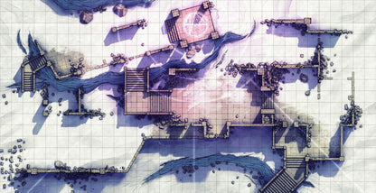 Old Mountain Ruins Battlemap - ruined stone fortress map - Digital, Foundry VTT, Print