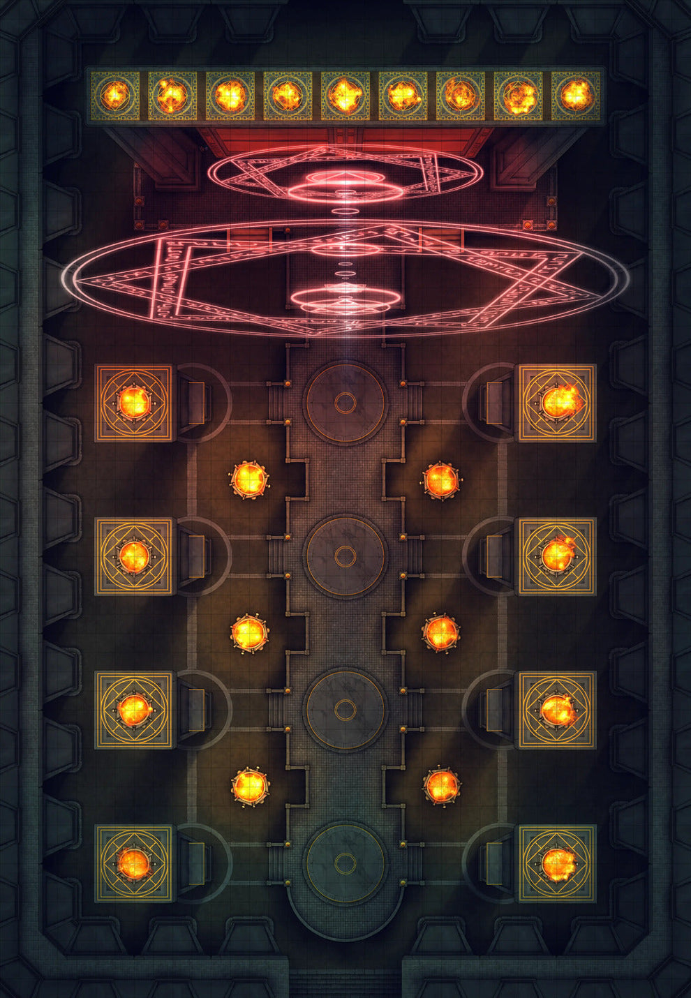 Sealed Ritual Barrier Gate | D&D Battlemap | DnDungeon