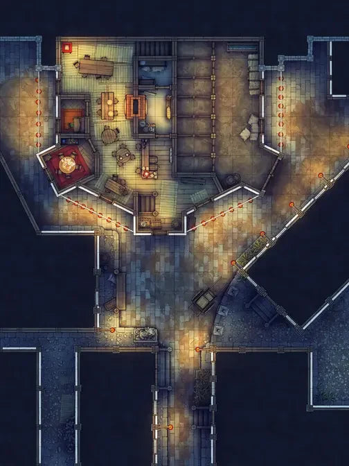 Silk Pony Inn Battlemap - detailed floor plan - Digital, Foundry VTT, Print