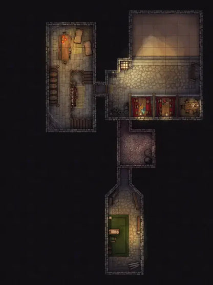 Silk Pony Inn Battlemap - dungeon map layout - Digital, Foundry VTT, Print