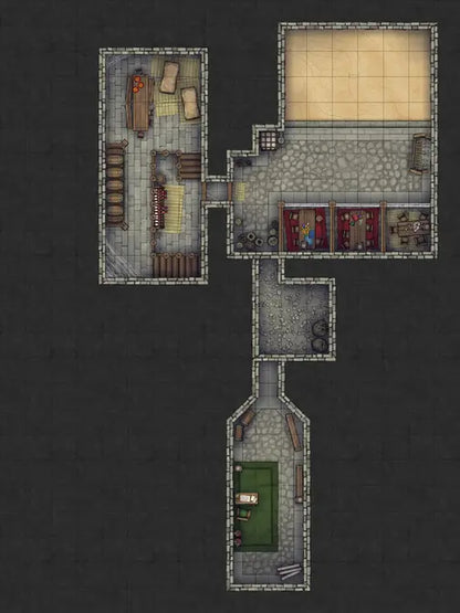 Silk Pony Inn Battlemap - dungeon map rooms - Digital, Foundry VTT, Print
