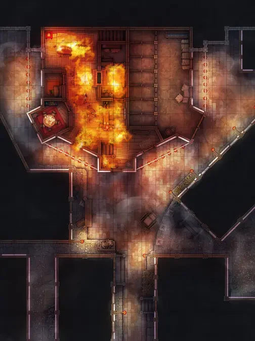 Silk Pony Inn Battlemap - floorplan - Digital, Foundry VTT, Print